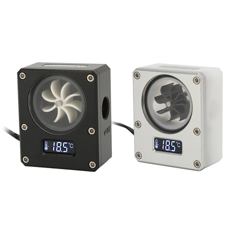 PC Water Cooling Flow Meter Indicator 12V Small 3Pin Interface G1/4 Thread Pom Rustproof Computer Flow Mete