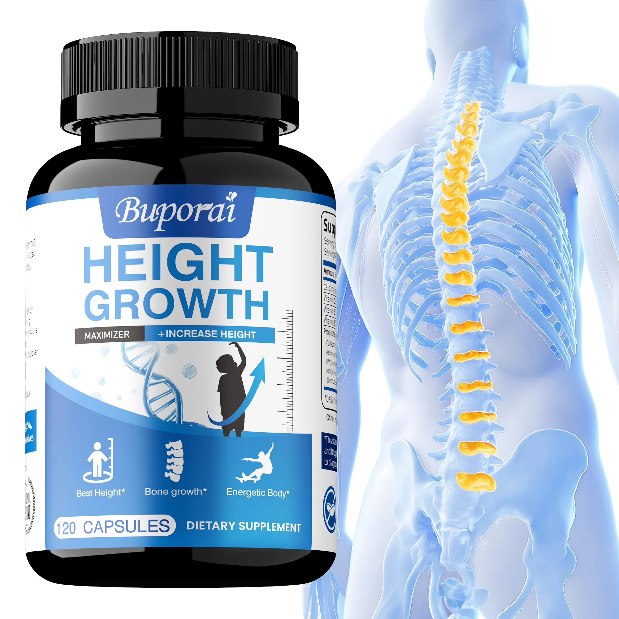 

Height Growth Supplement - With Vitamins & Calcium Zinc, Helps Natural Height Growth, Improve Bone Strength, Improve Immunity