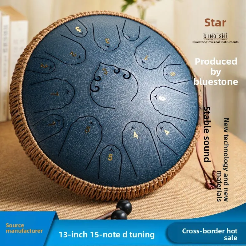 13-inch 15-tone D Key Ethereal Color Empty Steel Tongue Drum Sanskrit Drum Hand Disc