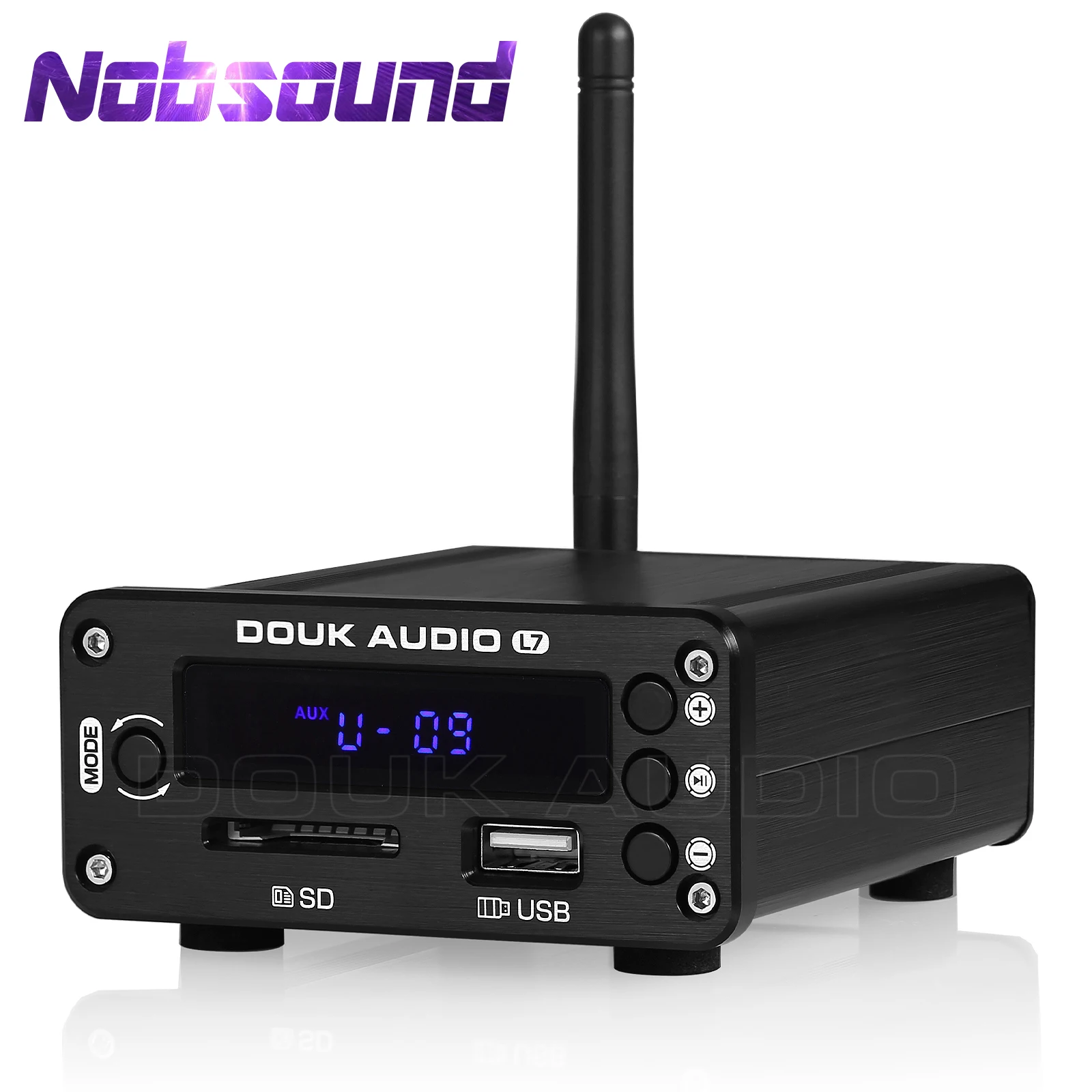 

Nobsound HiFi Bluetooth 5.0 Receiver DAC Stereo Audio Preamp USB Music Player FM Radio Headphone amp Supports U-Disk SD