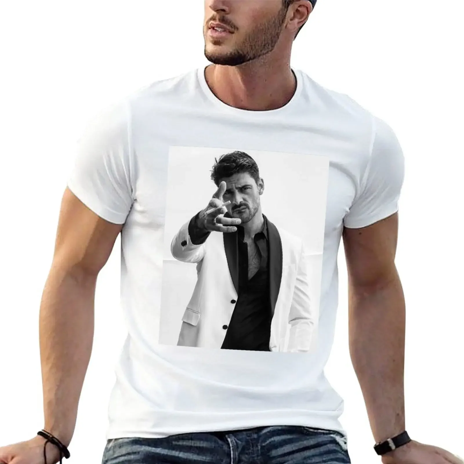 

New Michele Morrone T-Shirt quick drying t-shirt sweat shirt oversized t shirts Men's cotton t-shirt