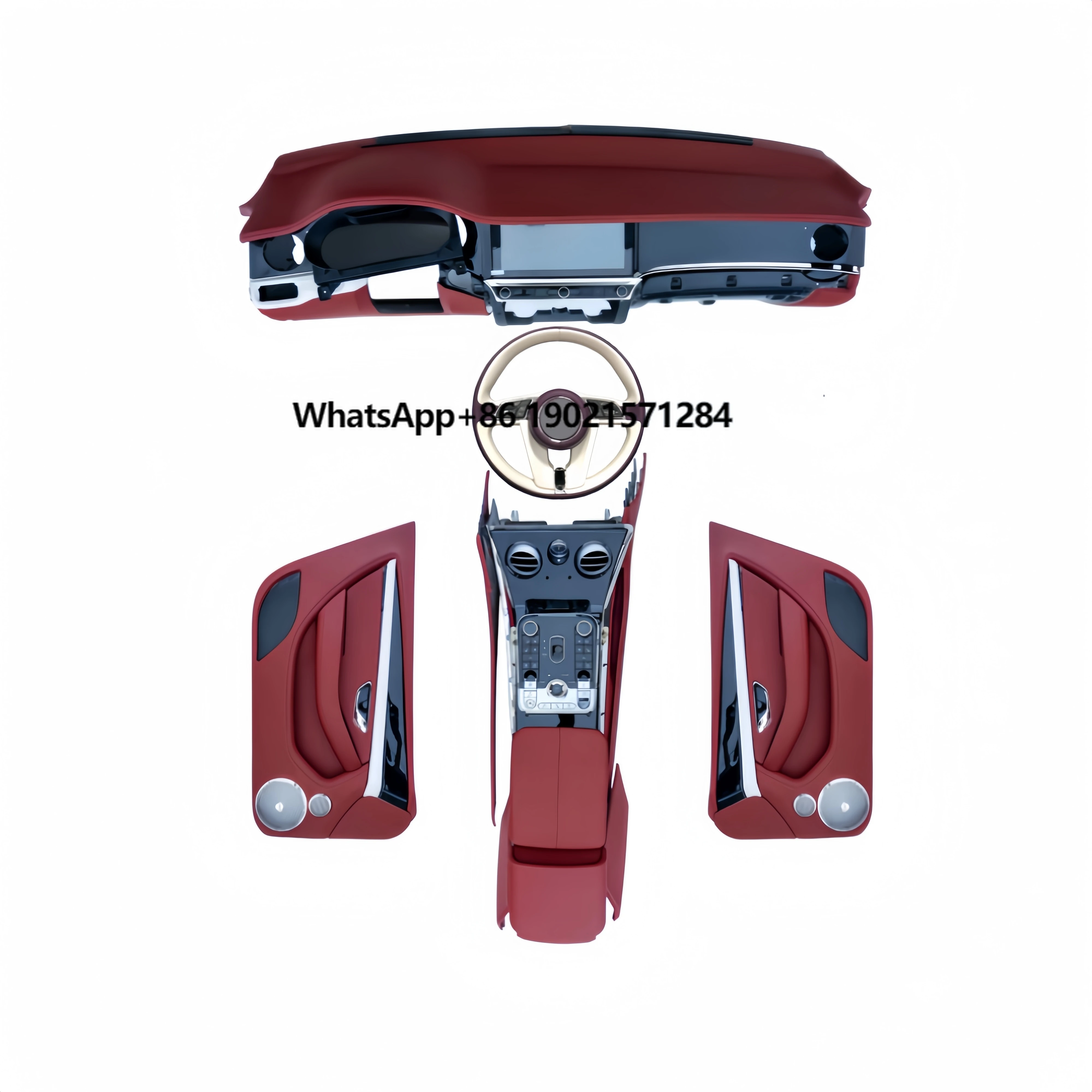 

For Bentley Continental GT Interior Upgrade New Dashboard, Central Control Screen, Armrest Box, Steering Wheel, Door Panels
