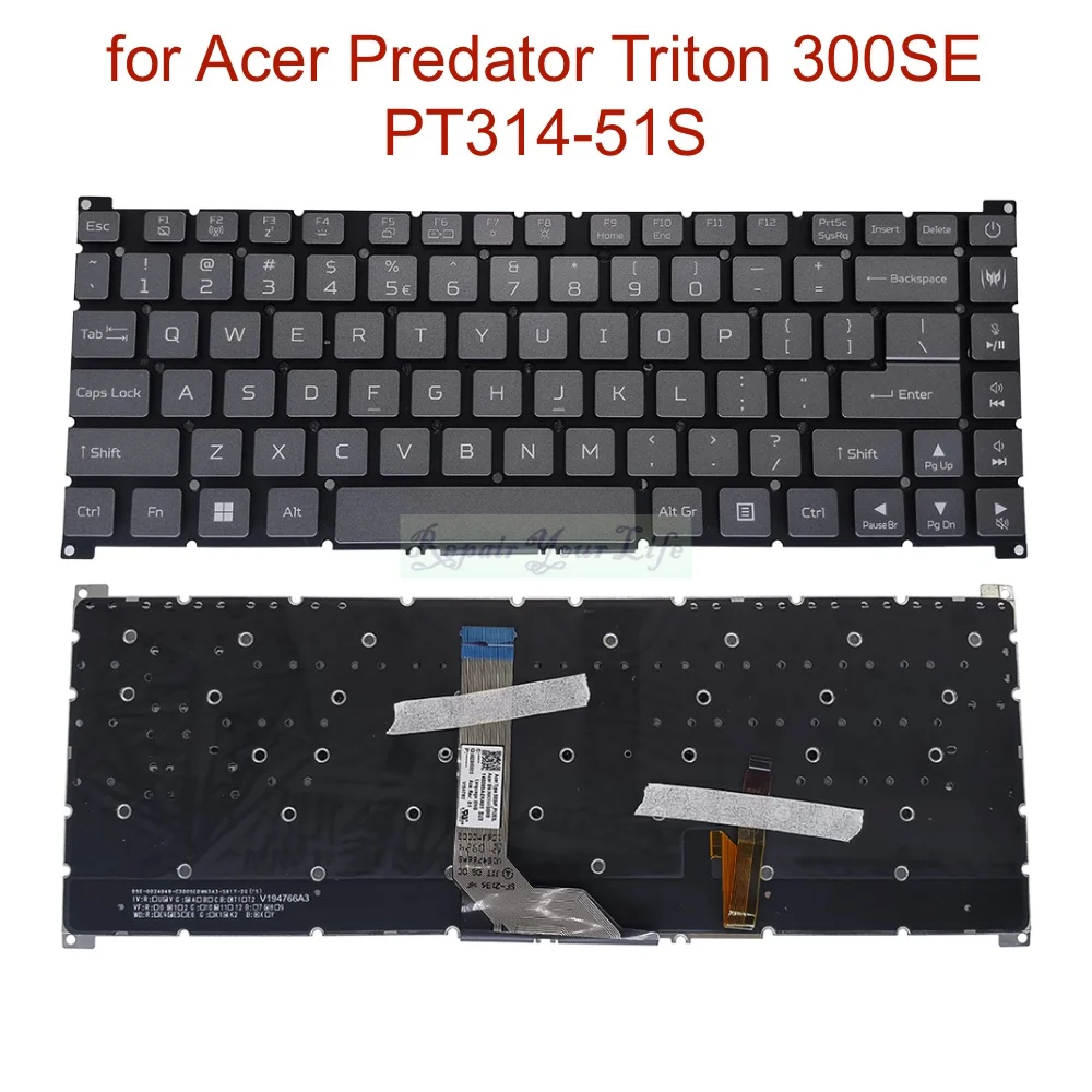 

US Backlit Keyboard for Acer Predator 300SE PT314-51S Triton 300 SE PT314-51S-79TY 75JM 71UU English RGB Backlight NKI141S0M9