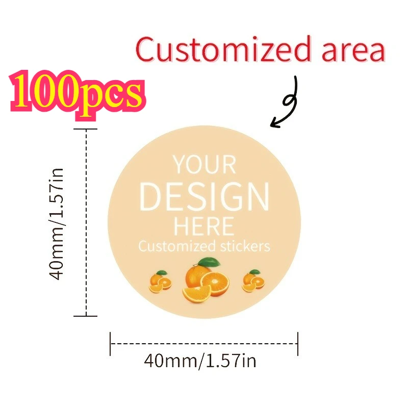 100pcs Custom 4cm Round Waterproof Stickers - Matte Finish for Hand Account & Craft Projects