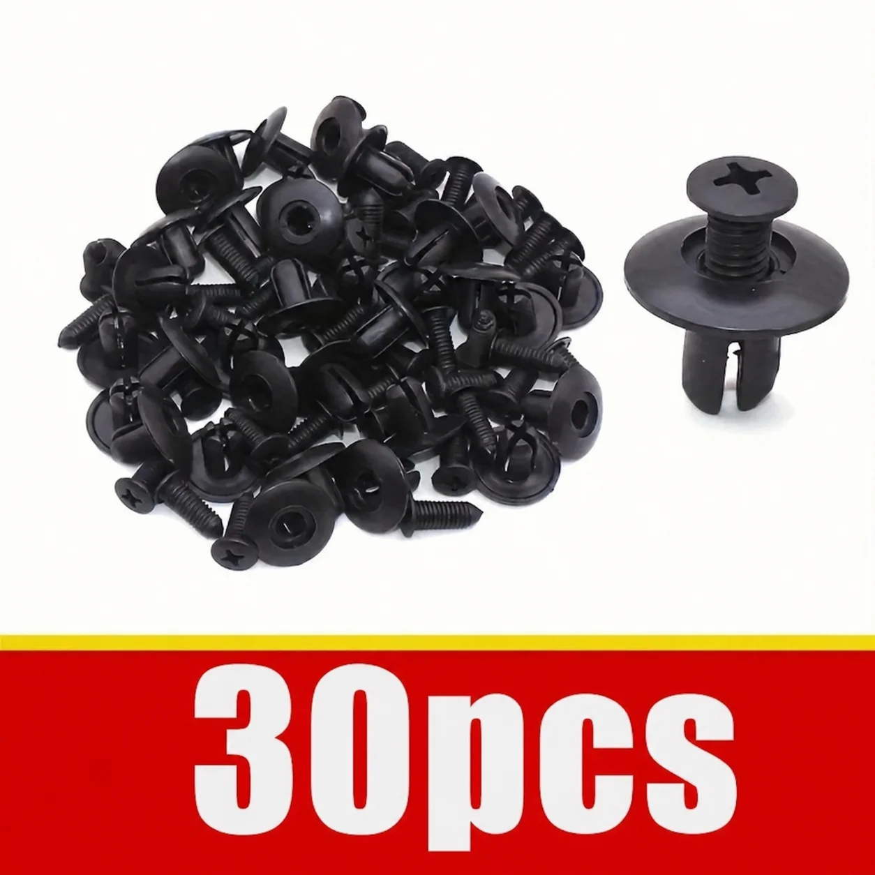 30 Pcs 8mm Plastic Rivets Fasteners Screw Car Bumper Fender Black Rivet Car Fastener Clips For Toyota For Focus For Kia Nissan