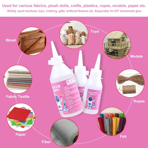 Imagen 2 del producto Pegamento de Alcohol transparente, adhesivo de silicona resistente al agua para ropa, manualidades hechas a mano, madera, plástico, escuela, fuerte, tela para álbum de recortes