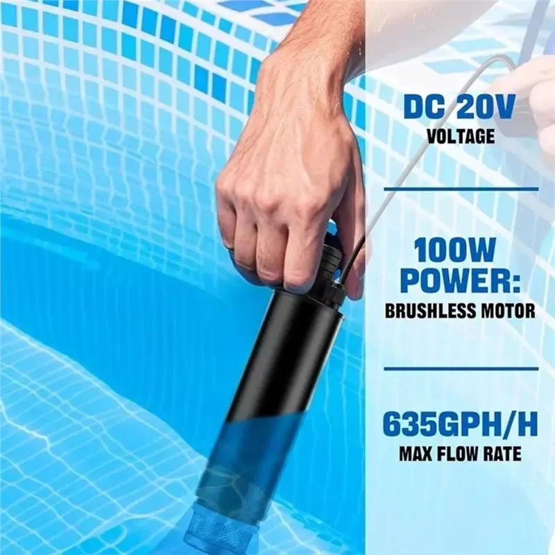 Cordless Submersible For Kobalt 24V Li- Battery Water Pump For Irrigation, Swimming Pool, Pond Pumping