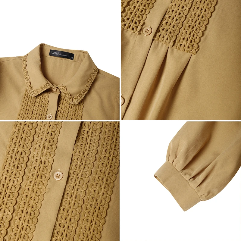 ZANZEA Women Sexy Mini Dress Summer Lapel Solid Color Short Sundress 3/4 Puff Sleeve Lace Holiday Vestidos Korean Street Robe