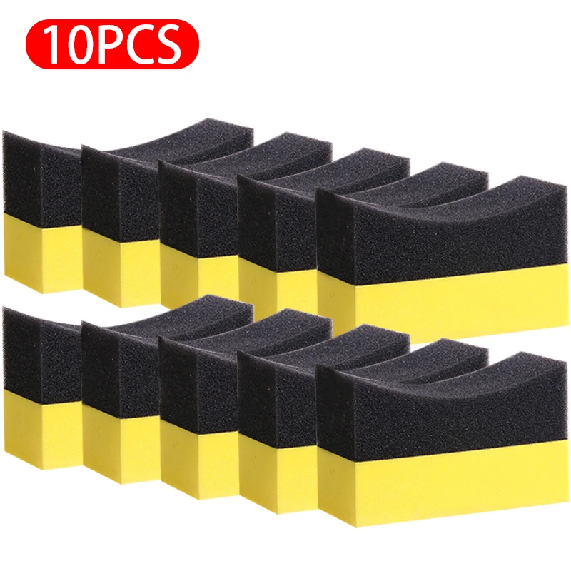 5/10Pcs Car Cleaning Sponge Brush Set, Wheel Tire Washing Sponge Pad, Water Absorption Wax Polishing Auto Detailing Tools
