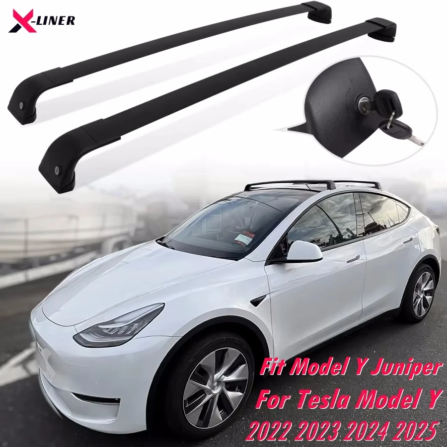 Barres De Toit Transversales 2 Pièces Pour Tesla Model Y 2019-2022 - Rack Toit Cargo