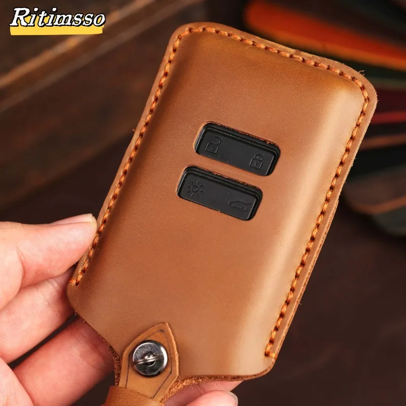 Leather Key Case Cover For Renault Austral Kadjar Clio Megane Captur Arkana Koleos Zoe Scenic Dacia Sandero Duster Logan Jogger