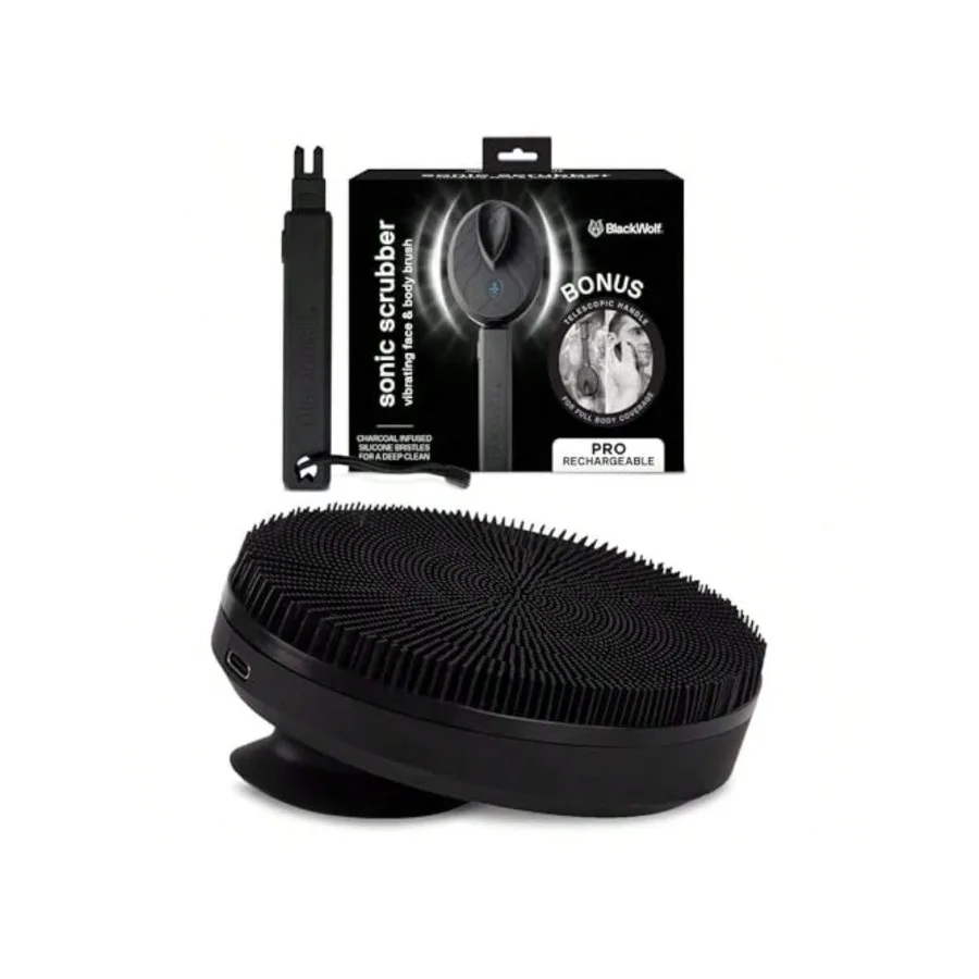 

【Новый стиль】Силиконовая мочалка для тела XAPY Black Wolf и мочалка Eolia - Brating Loofah для душа с удлиненной ручкой для мытья спины