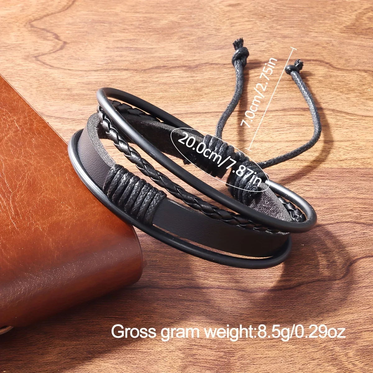 1set 1pc Fashion Fake Three Eyes Dial Casual Strap Large Dial Quartz Watch + 1pc Bracelet/ 1pc Bracelet