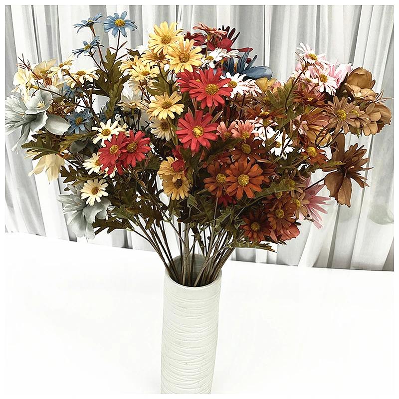 

60cm Artificial Multicolor Chrysanthemum Silk Cloth Wedding Plant DIY Flower Arrangement Material Hotel Party New Year Home Deco