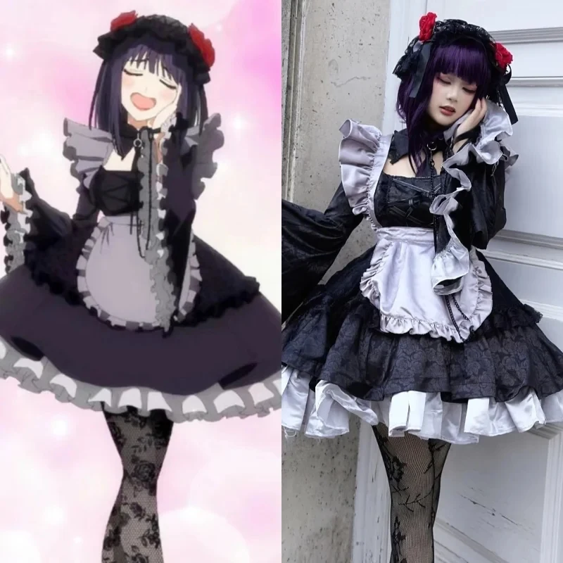 Disfraz de Cosplay de Marin Kitagawa de My-Dol Darling, Vestido Gótico Rosa Lolita, Peluca, Halloween, Marin Kit k15[