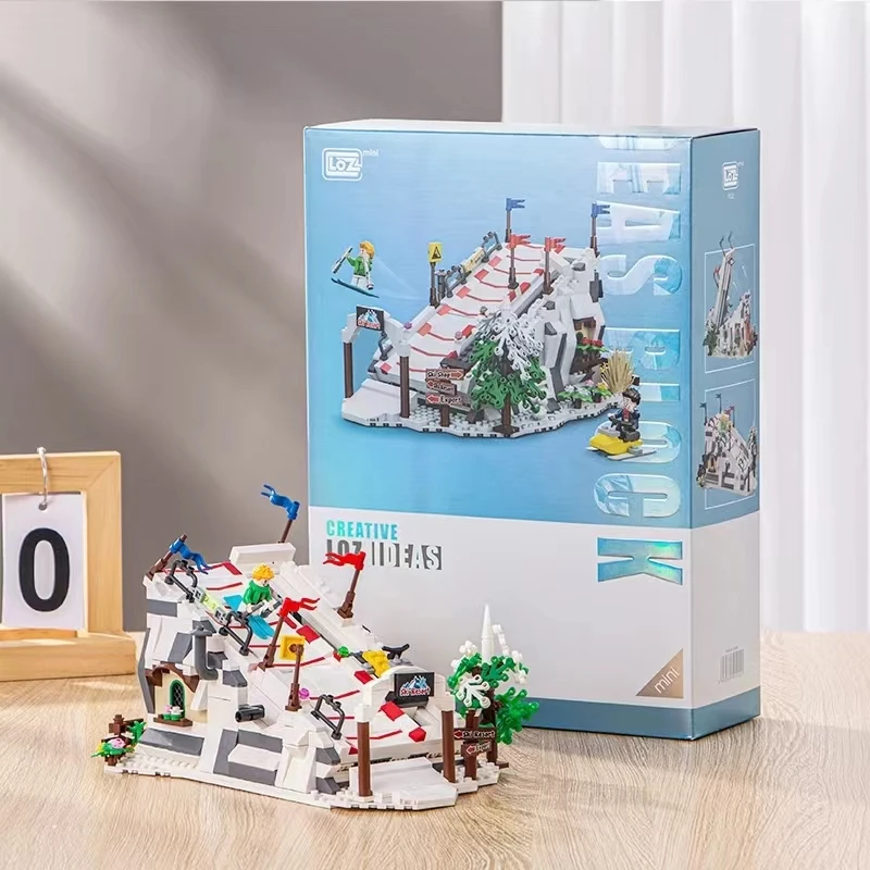936PCS Ideas Winter Ski Resort Skiing Park Building Blocks With 2 Figures Construction Bricks Set Toy Gift For Children Kids