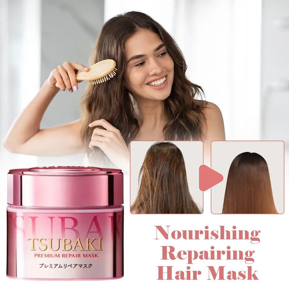 Condicionador de Cabelo com Óleo Essencial de Camélia TSUBAKI, Creme Reparador de Cabelo de Qualidade Profissional, Máscara Capilar Premium para Brilho Suave e Reparação Forte