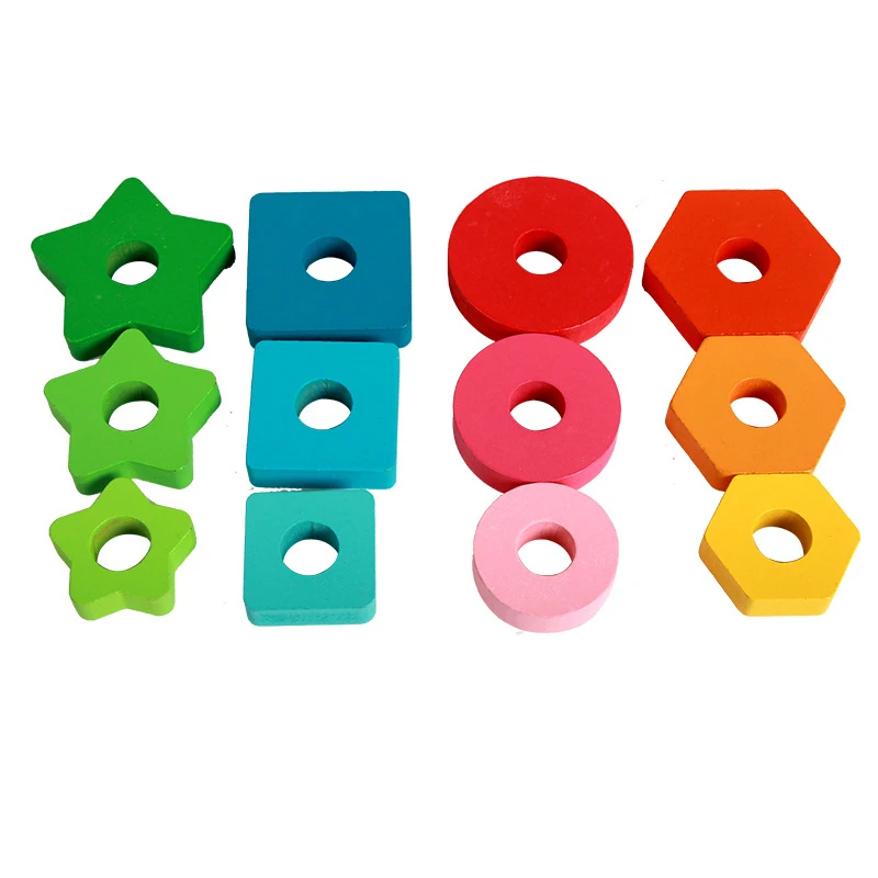 Montessori geometrische Form Matching Spiel Holz Kinder lernen Spielzeug pädagogische Kinder Spiel züge Juegos Cognitivos Para Niños