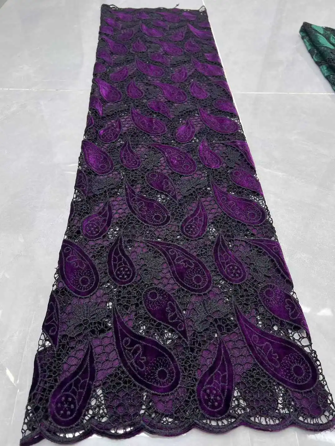 アフリカベルベットレース生地2025ナイジェリアレース5ヤードフランスベルベットレース生地5ヤードパーティー結婚式ドレス縫製布