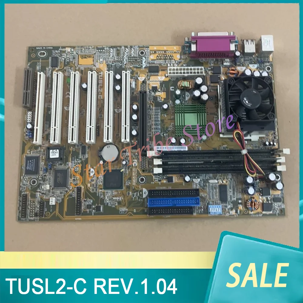 

Motherboard TUSL2-C REV.1.04 With CPU Fan And Memory