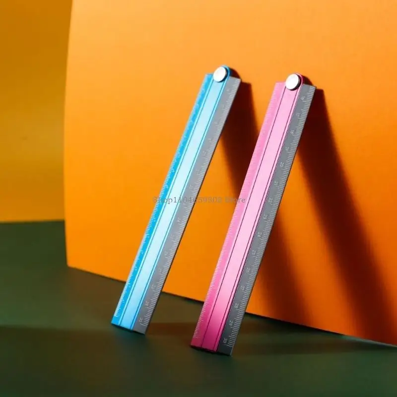 Multifunctional Folding Drafting Ruler Aluminum Alloy Ruler Metric Scale For Student Architect Engineering Drafting