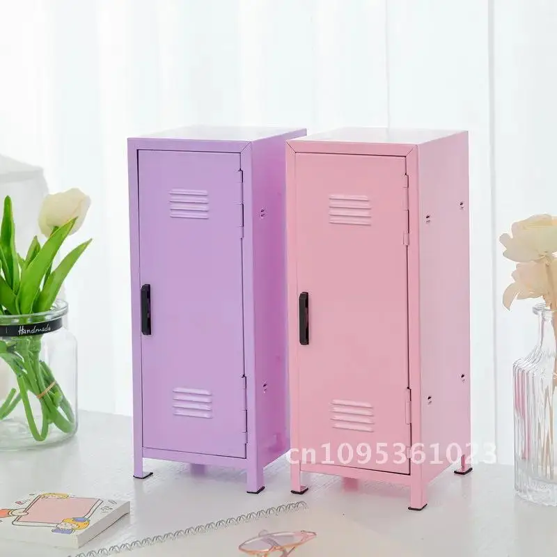 Iron Storage Box Dormitory Storage Cosmetics Paper Money Keys and Locker Desktop Items Mini Cabinet Bank Cards Small Other