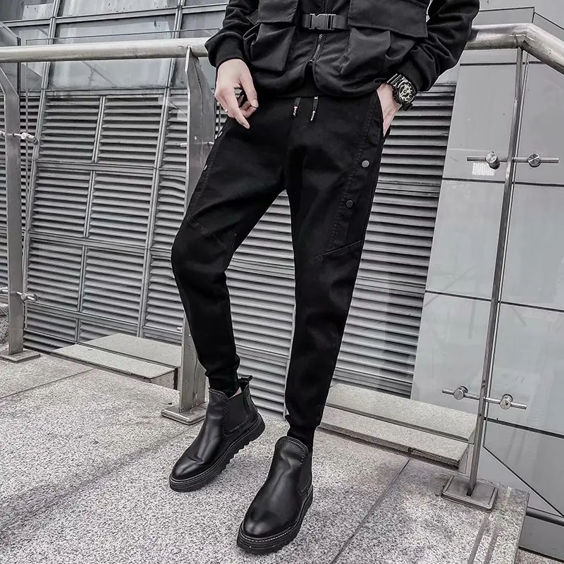 Bla سليم صالح جينز غير رسمي الرجال Faionable الكورية Sle الخريف جديد وصول تنوعا فضفاض مكبل السراويل الشباب ular