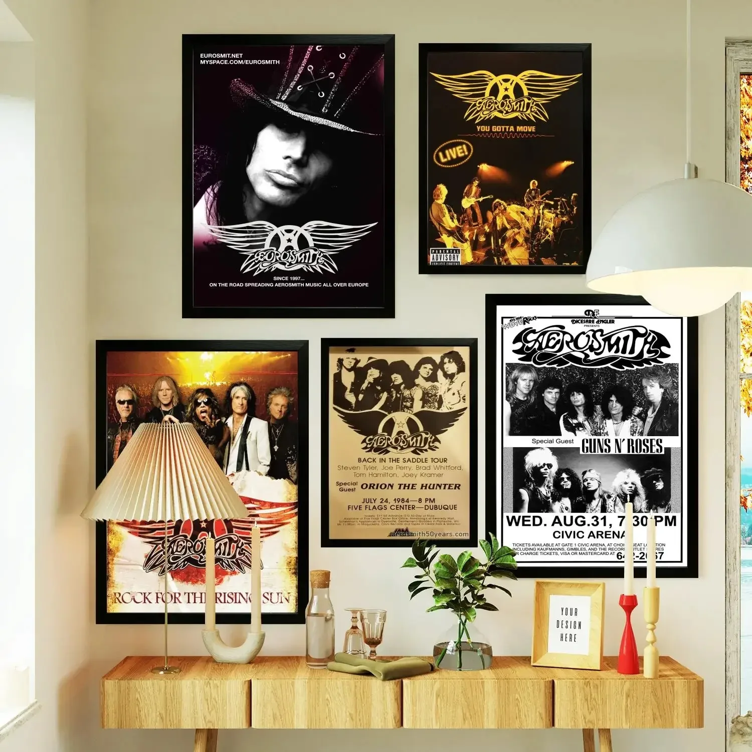 Aerosmith Band Poster Prints Wall Art Canvas Painting Poster For Modern Family Living Room Home Decor