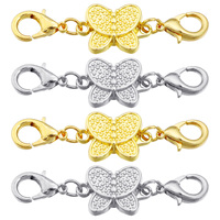 5Sets Strong Magnetic Clasps Fit Necklace Gold Rhodium End Clasp Connectors Component for Making Leather Bracelet Jewelry