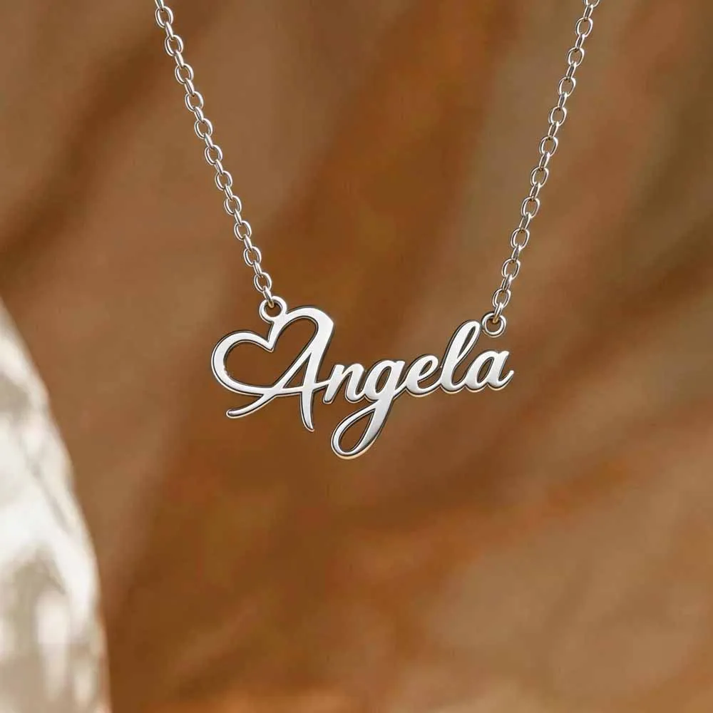 Collier avec lettres en forme de cœur personnalisées, collier ras du cou pour femmes, chaîne avec plaque nominative personnalisée, bijoux en acier inoxydable, cadeau