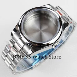 36MM/39MM Watch Case Fit NH35 NH36 Movement Sapphire Glass Round Edge 100m Waterproof 28.5mm dial Presidential Bracelet Strap