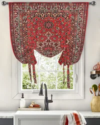 Vintage Flower Indian Bohemia Window Curtain for Living Room Home Decor Blinds Drapes Kitchen Tie-up Short Curtains