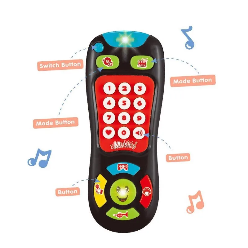 Simulation Remote Control Toys Baby Music Remote Control Interactive Fun 0-1 Years Old Baby Early Education Puzzle Toys Gifts