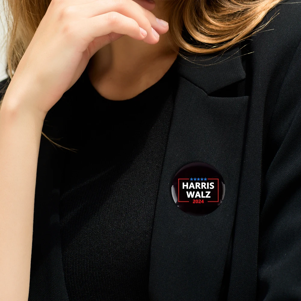 Harris Walz 2024 President Pins Round Chest Pins Harris Walz 2024 Pin Kamala Harris Walz 2024 Collar Brooch