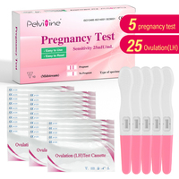 Pelvifine Ovulation & Pregnancy Test Strips Kit: 25 Ovulation Strips and 5 Pregnancy Tests Sticks  – Accurate Fertility Tracker
