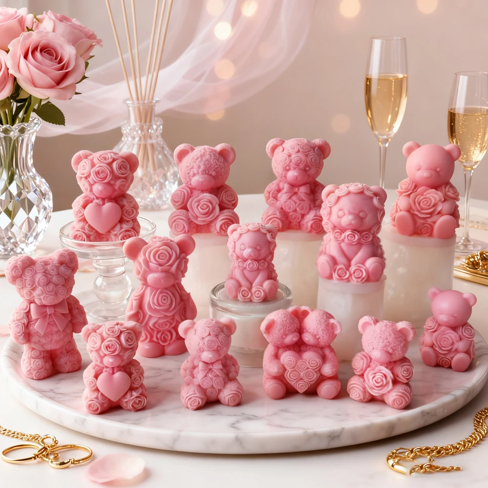 3D Bear Silicone Mo…