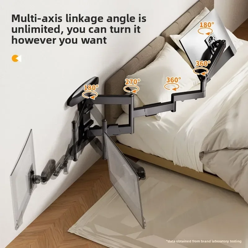 17-32 inch extended arm monitor wall mount bracket air pressure hover rotary stretching frame bedside home computer