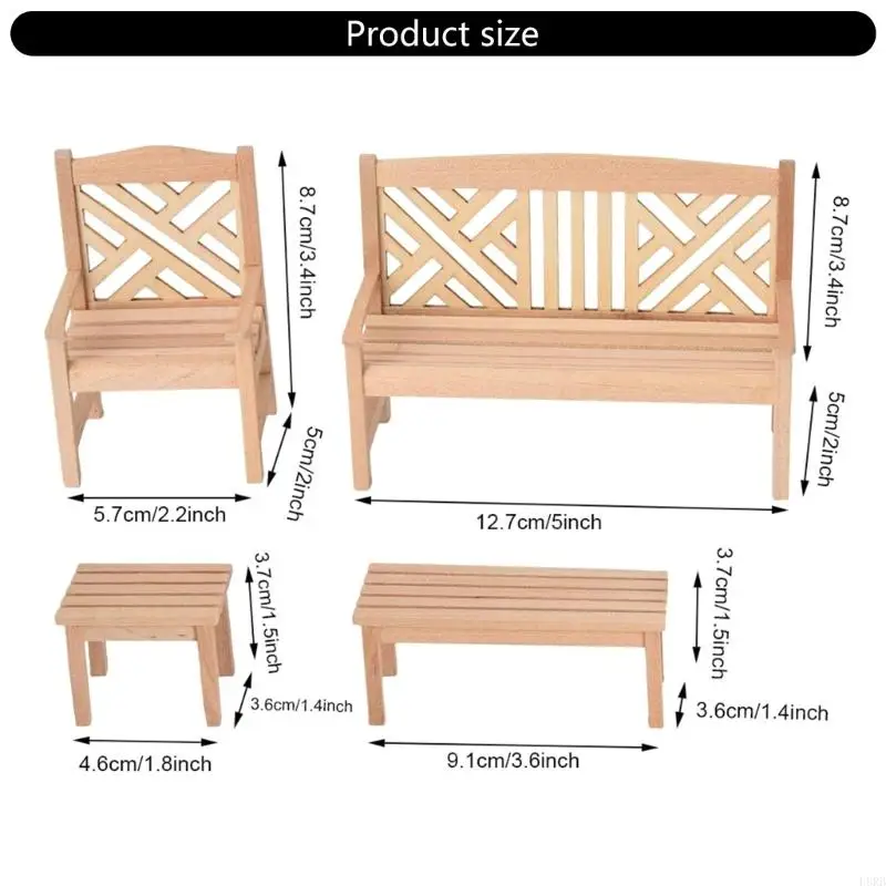Garten -Set -Stuhlmodell für Puppenhaus Vintage Stuhlmodell Display Stuhl 1:12 Model Spielzeuggirls Dollhouses tun Spiele L8RB