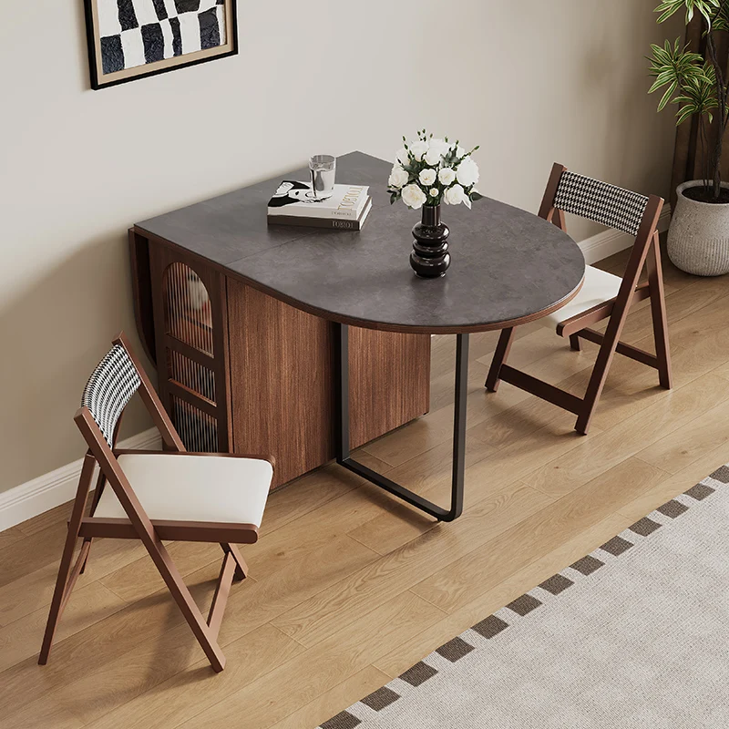 접이식 Wabi Sabi 식탁 Mid Century 공간 절약형 디자인 방수 식탁 독특한 복고풍 Столы Обеденные 가구