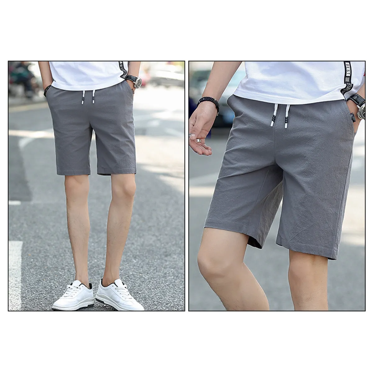 

Stylish Men Beach Shorts Lightweight Quick Dry Sportswear for Swimming Workout Casual Wear Pure Color Short Pants Men Fashion