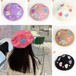 2022 Wool Beret autumn and winter embroidery fashion all-match woolen beret painter hat love letter female beret hat