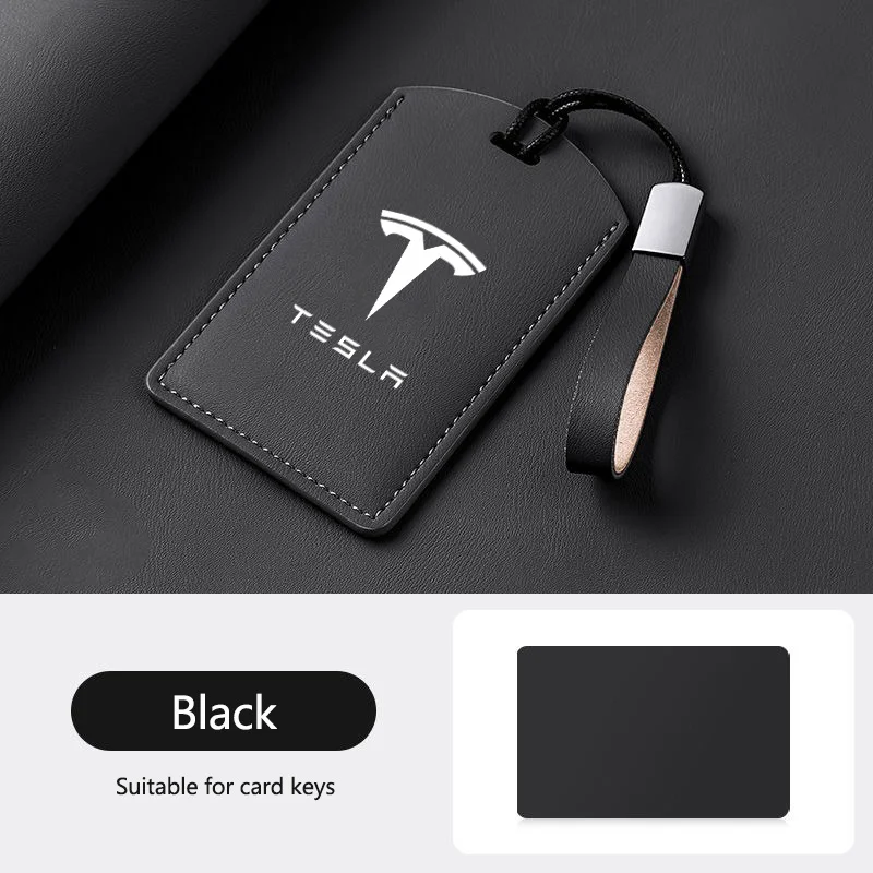 New Leather Car Smart NFC Card Key Cover Case Protector Shell Fob For Tesla Model 3 Model S Model X Model Y Keychain Accessories