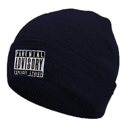 Men's Fashion Advisory Letter EmbroideryKnitted Hat Winter Warm Outdoor Sports Hat Soft Beanie Hat For Men Women Casual Wool Hat