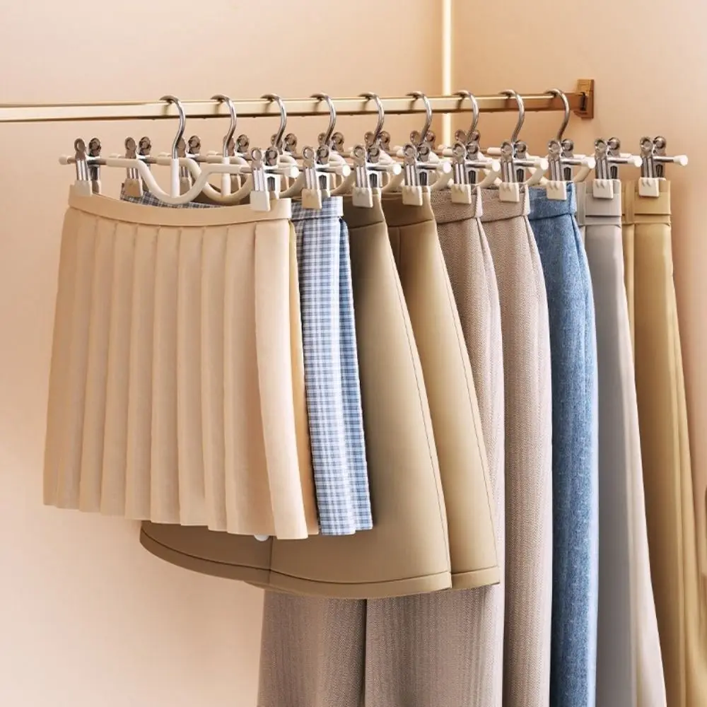 10PCS Stainless Steel Short Neck Trouser Clip PVC Dipped Non-slip Adjustable Trouser Hanger Windproof Traceless