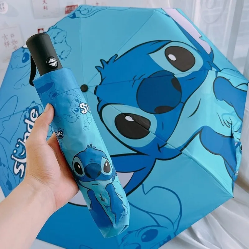 Stitch Folding Automatic Umbrella Kawaii  Anime Lilo & Stitch Uv Protection Umbrella Cute Cartoon Transparent Umbrella Gifts