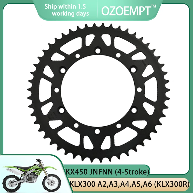 

OZOEMPT 520-50T Motorcycle Rear Sprocket Apply to KX450 JNFNN (4-Stroke) KLX300 A2,A3,A4,A5,A6,A7,A8,A9,A10,A6F,A7F (KLX300R)