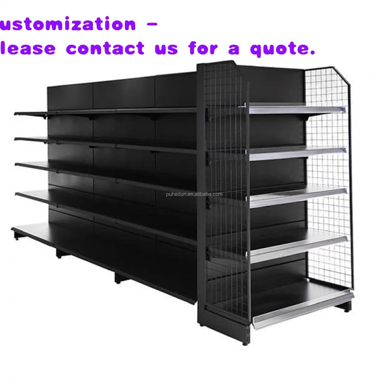 

Стеллаж-гондола усиленный, двусторонний, для супермаркетов, из прочного металла