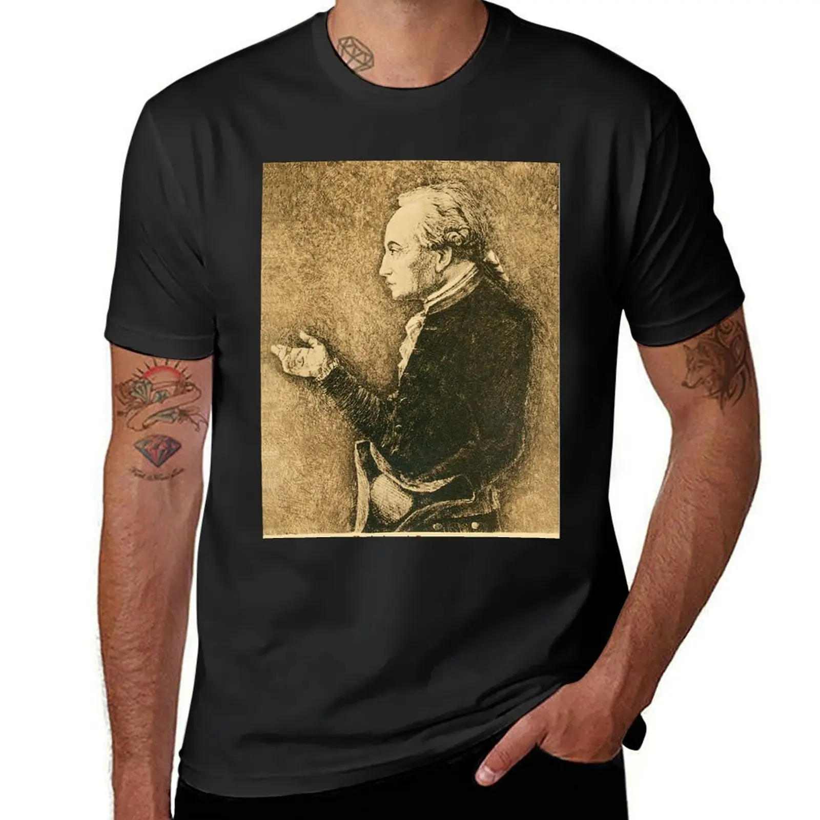 Immanuel Kant.. profile portrait T-Shirt boys whites Short sleeve tee Aesthetic clothing t shirts for men