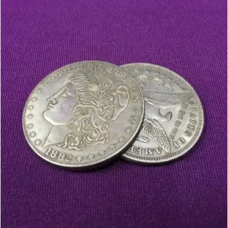

Supper Copper Flipper Coin Butterfly Morgan Dollar Coins Magic Accessories Professional Magic Tricks Magicians Props Gimmick