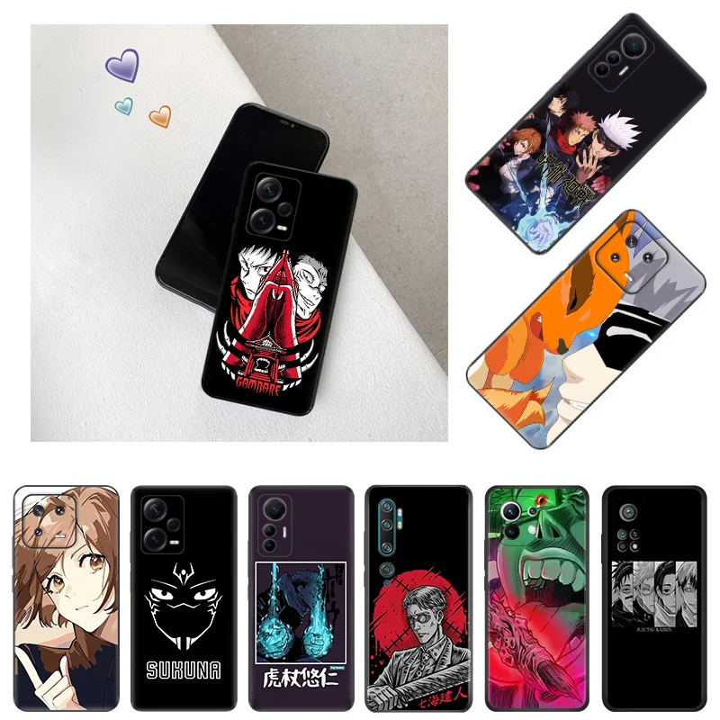 Jujutsu Kaisen Handy hülle für Xiaomi 12 Pro 12x12t 13 Redmi Note13 13c 12s 12c Note12 Lite Anime Soft shell schwarze Hüllen Abdeckung